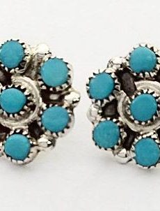 Native American Sterling Silver White Opal Turtle Post Earrings by Trista Siow 
