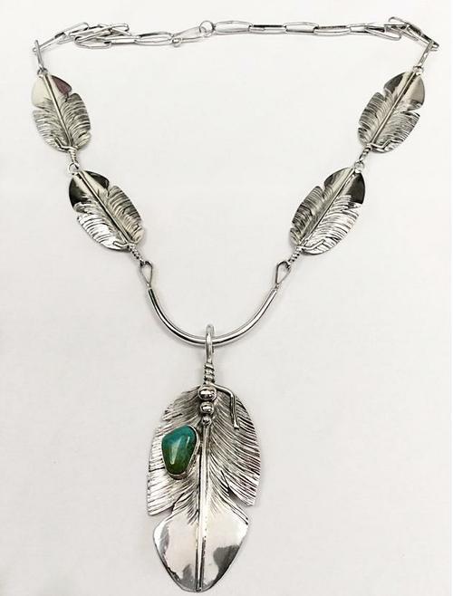 Sterling Silver Feather Pendant Ben Begay 