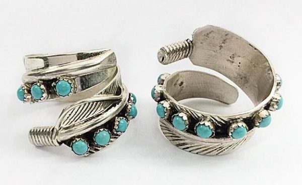 Navajo Aaron Davis Multi Turquiose Stone Feather Ring
