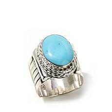 Oval Kingman Turquoise Sterling Men's Ring
