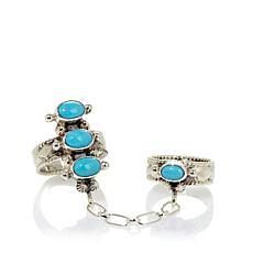 Turquoise 2pc Princess Sterling Ring