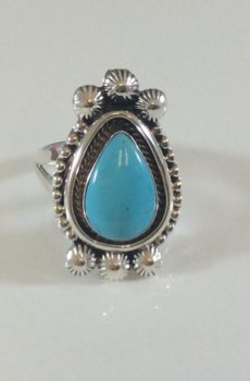 Turquoise Pear Ring